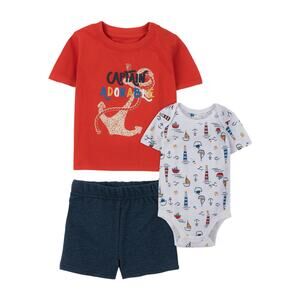 Koala Baby Baby Boys Bodysuit, T Shirt, and Shorts, 3 Piece Set 0/3 month NWT